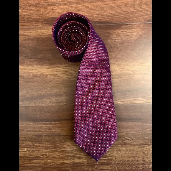 🍂SALE🍂 TASSO ELBA Burgundy 100% Silk Necktie - Picture 1 of 9